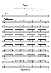 Amber - 311 - Full Drum Transcription / Drum Sheet Music - Realsongbook