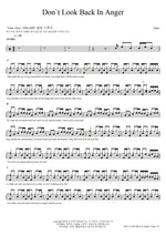 Don't Look Back in Anger Oasis Full Drum Transcription / Drum Sheet Music COPYDRUM
