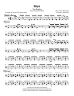 Boys The Beatles Full Drum Transcription / Drum Sheet Music Vince’s Scores