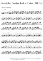 BJT 10 Smooth Jazz Funk Jam Track in A minor Full Drum Transcription / Drum Sheet Music COPYDRUM