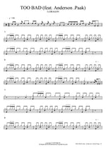 TOO BAD (feat. Anderson .Paak) G DRAGON Full Drum Transcription / Drum Sheet Music COPYDRUM
