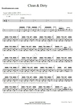 Clean & Dirty Harvard Full Drum Transcription / Drum Sheet Music COPYDRUM