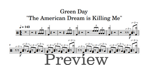 The American Dream is Killing Me - Green Day - Full Drum Transcription / Drum Sheet Music - DrumonDrummer