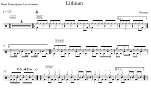 Lithium - Nirvana - Full Drum Transcription / Drum Sheet Music - Leo Alvarado