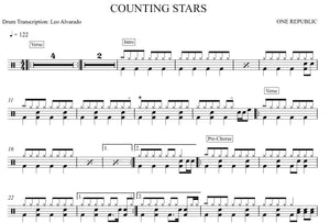 Counting Stars - OneRepublic - Full Drum Transcription / Drum Sheet Music - Leo Alvarado