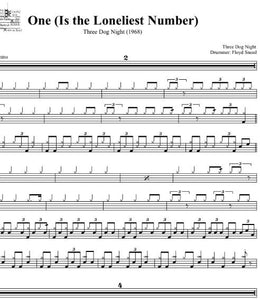 One (Is the Loneliest Number) - Three Dog Night - Full Drum Transcription / Drum Sheet Music - DrumSetSheetMusic.com