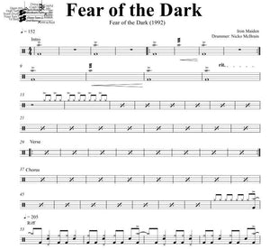 Fear of the Dark - Iron Maiden - Full Drum Transcription / Drum Sheet Music - DrumSetSheetMusic.com