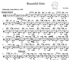 Beautiful Girls - Van Halen - Full Drum Transcription / Drum Sheet Music - Percunerds Transcriptions