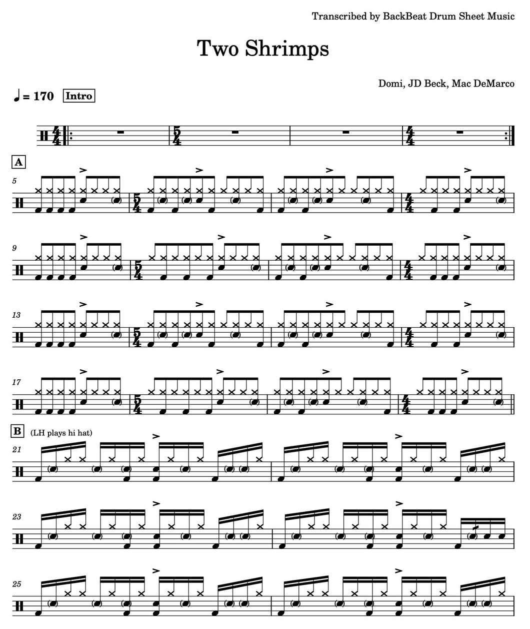 Two Shrimps - Domi and JD Beck - Drum Sheet Music - BackBeat Drum Sheet ...