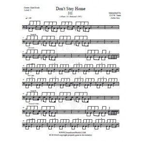Don't Stay Home - 311 - Full Drum Transcription / Drum Sheet Music - DrumScoreWorld.com