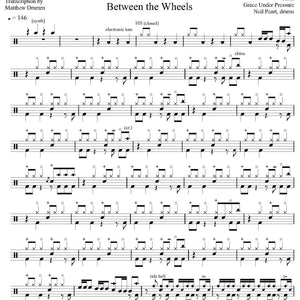 Between the Wheels - Rush - Collection of Drum Transcriptions / Drum Sheet Music - Drumm Transcriptions