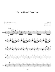 For the Heart I Once Had - Nightwish - Full Drum Transcription / Drum Sheet Music - Jaslow Drum Sheets