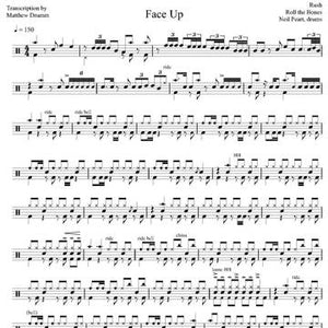 Face Up - Rush - Collection of Drum Transcriptions / Drum Sheet Music - Drumm Transcriptions