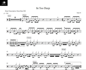 In Too Deep - Sum 41 - Full Drum Transcription / Drum Sheet Music - Drum Sheet MX