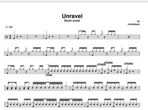 Unravel - Toru Kitajima ( TK ) - Full Drum Transcription / Drum Sheet Music - JimDaBeetz