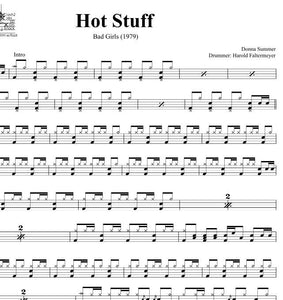 Hot Stuff - Donna Summer - Full Drum Transcription / Drum Sheet Music - DrumSetSheetMusic.com
