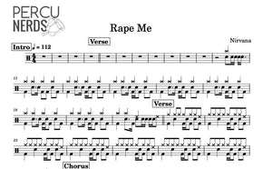 Rape Me - Nirvana - Full Drum Transcription / Drum Sheet Music - Percunerds Transcriptions