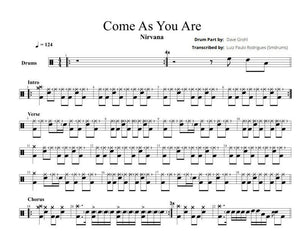 Come As You Are - Nirvana - Full Drum Transcription / Drum Sheet Music - Smdrums