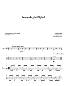 Screaming in Digital - Queensrÿche - Full Drum Transcription / Drum Sheet Music - Jaslow Drum Sheets