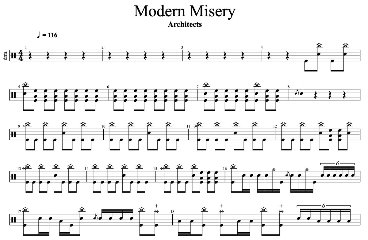 Modern Misery - Architects - Drum Sheet Music - Cyril Mayer ...