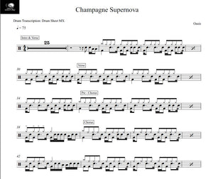 Champagne Supernova - Oasis - Full Drum Transcription / Drum Sheet Music - Drum Sheet MX