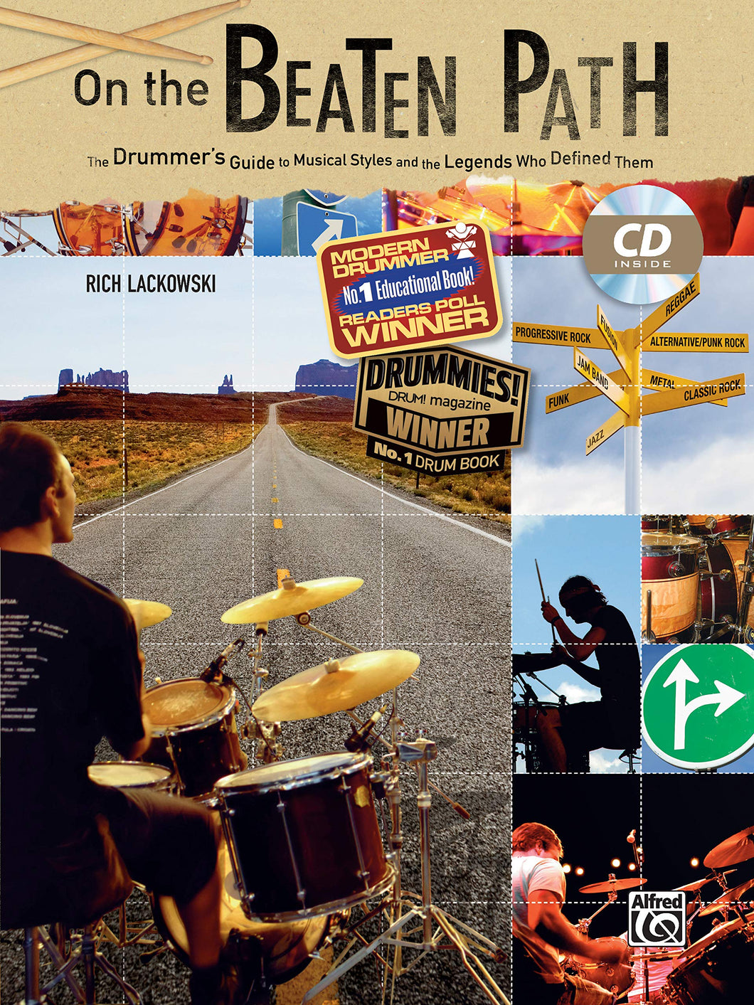 On the Beaten Path - The Drummer's Guide to Musical Styles and the Legends Who Defined Them - By Rich Lackowski publication cover