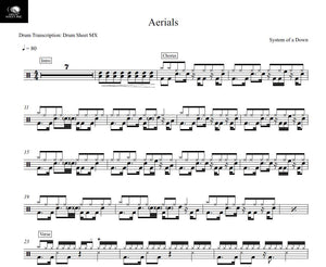 Aerials - System of a Down - Full Drum Transcription / Drum Sheet Music - Drum Sheet MX