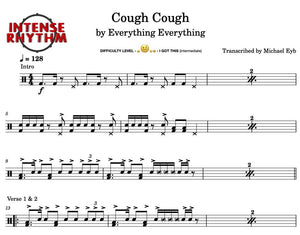 Cough Cough - Everything Everything - Full Drum Transcription / Drum Sheet Music - Intense Rhythm Drum Studios