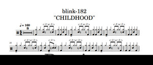 Childhood - Blink 182 - Collection of Drum Transcriptions / Drum Sheet Music - DrumonDrummer