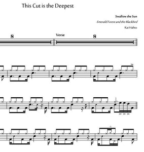 This Cut Is the Deepest - Swallow the Sun - Full Drum Transcription / Drum Sheet Music - Jaslow Drum Sheets
