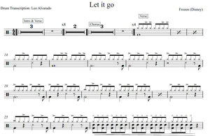 Let It Go - Idina Menzel - Full Drum Transcription / Drum Sheet Music - Leo Alvarado