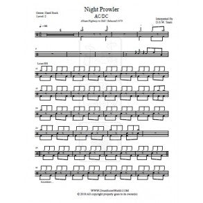 Night Prowler - AC/DC - Drum Sheet Music - DrumScoreWorld.com ...
