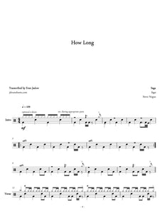 How Long - Saga - Full Drum Transcription / Drum Sheet Music - Jaslow Drum Sheets
