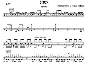 Stuck - Leprous - Full Drum Transcription / Drum Sheet Music - Titus van der Woude