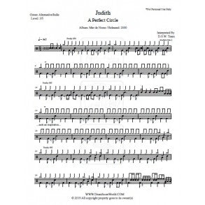 Judith - A Perfect Circle - Full Drum Transcription / Drum Sheet Music - DrumScoreWorld.com