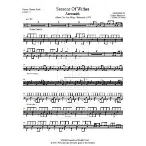 Seasons of Wither - Aerosmith - Full Drum Transcription / Drum Sheet Music - DrumScoreWorld.com