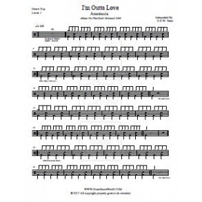 I'm Outta Love - Anastacia - Full Drum Transcription / Drum Sheet Music - DrumScoreWorld.com