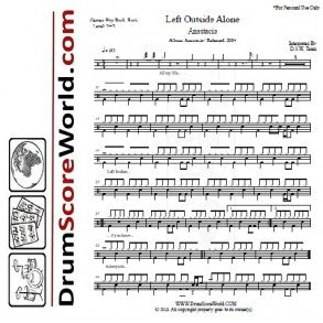 Left Outside Alone - Anastacia - Full Drum Transcription / Drum Sheet Music - DrumScoreWorld.com