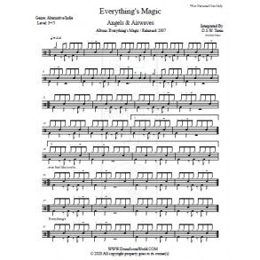 Everything's Magic - Angels & Airwaves - Full Drum Transcription / Drum Sheet Music - DrumScoreWorld.com