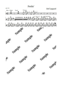 Foolin' - Def Leppard - Full Drum Transcription / Drum Sheet Music - KiwiDrums