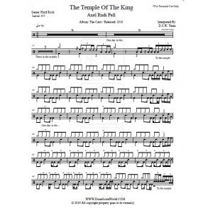 Temple of the King - Axel Rudi Pell - Full Drum Transcription / Drum Sheet Music - DrumScoreWorld.com
