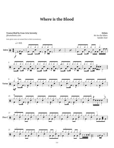 Where is the Blood - Delain - Full Drum Transcription / Drum Sheet Music - Jaslow Drum Sheets
