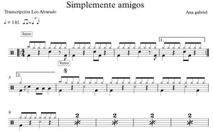 Simplemente Amigos - Ana Gabriel - Full Drum Transcription / Drum Sheet Music - Leo Alvarado