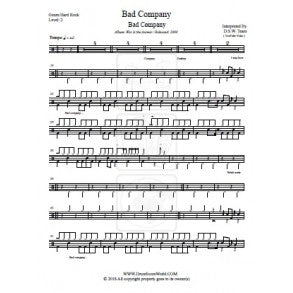 Bad Company - Bad Company - Full Drum Transcription / Drum Sheet Music - DrumScoreWorld.com