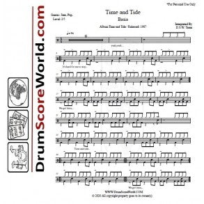 Time and Tide - Basia - Full Drum Transcription / Drum Sheet Music - DrumScoreWorld.com