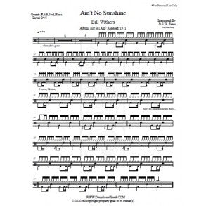 Ain't No Sunshine Sheet Music, Bill Withers