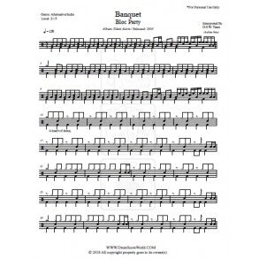 Banquet - Bloc Party - Full Drum Transcription / Drum Sheet Music - DrumScoreWorld.com