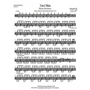 Soul Man - The Blues Brothers - Full Drum Transcription / Drum Sheet Music - DrumScoreWorld.com