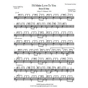I'll Make Love to You - Boyz II Men - Full Drum Transcription / Drum Sheet Music - DrumScoreWorld.com