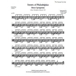Streets of Philadelphia - Bruce Springsteen - Full Drum Transcription / Drum Sheet Music - DrumScoreWorld.com